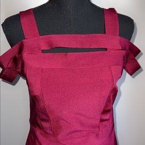 Burgundy bandage dress